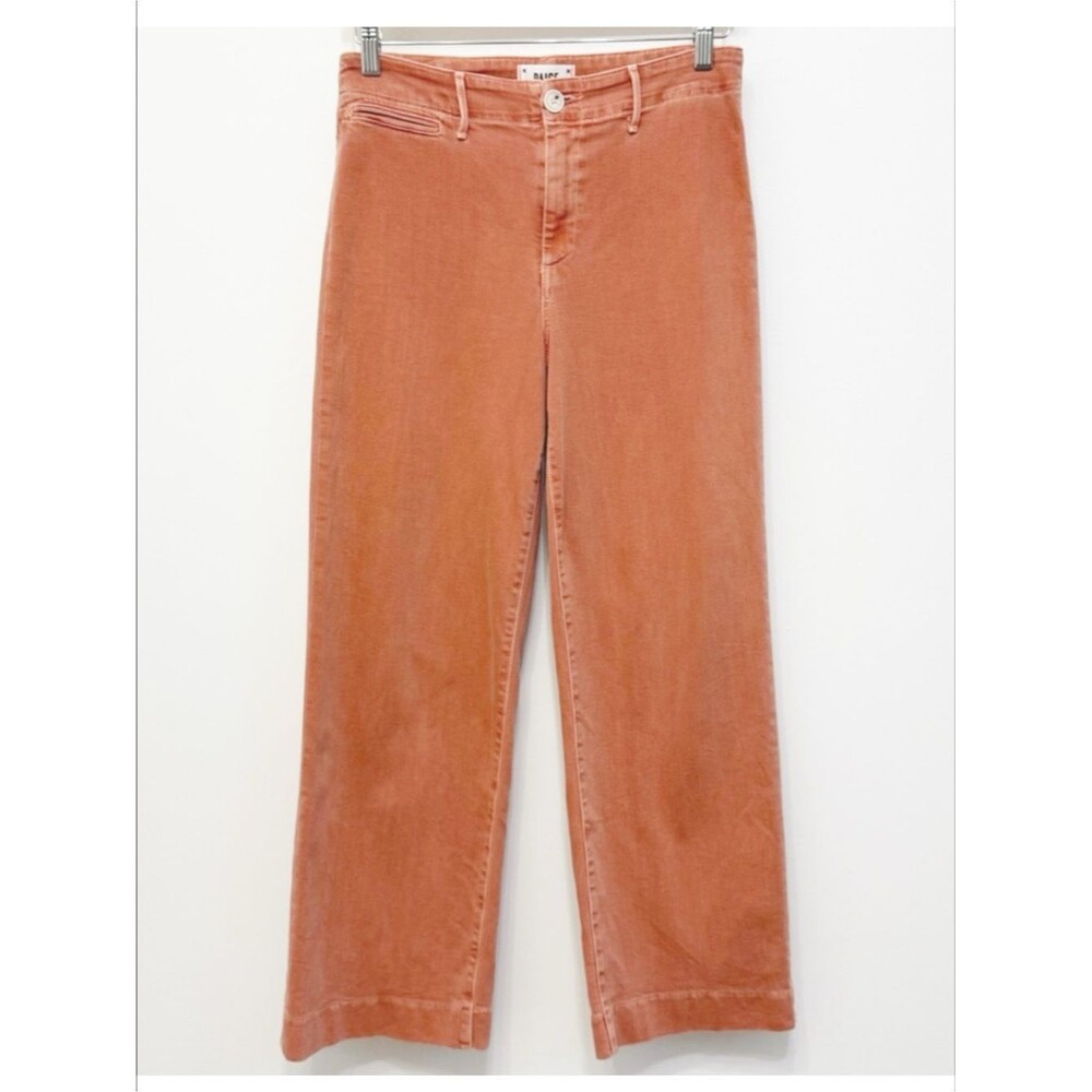 Paige Nellie Wide Leg Culotte Crop Jean Vintage Orange Poppy Women’s Size 27